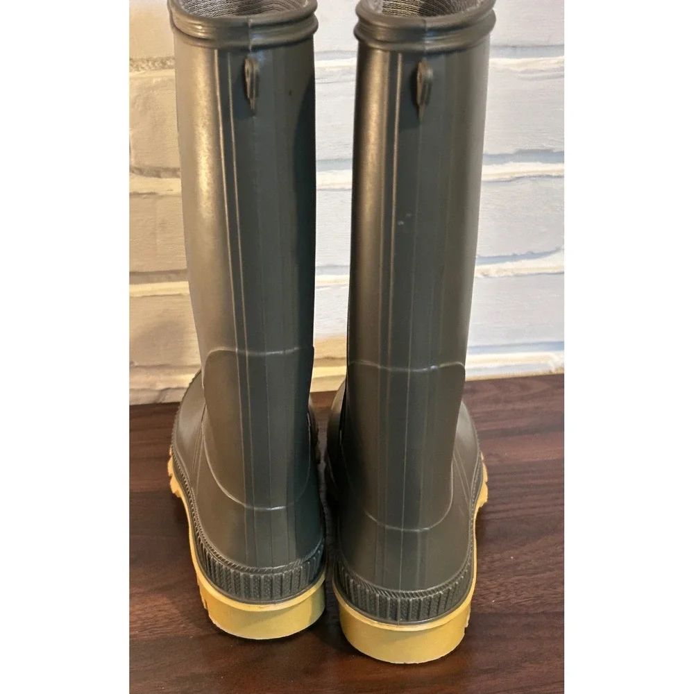 Kamik STOMP Waterproof Rain Boots Big Kids 6 Grey Olive Green Lug Sole Gorpcore